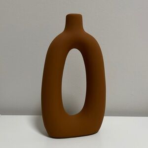 Abstract Terra Cotta Painted Ceramic Vase